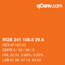 カラーコード: RGB 241 108.8 29.4 | qconv.com