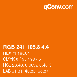 カラーコード: RGB 241 108.8 4.4 | qconv.com