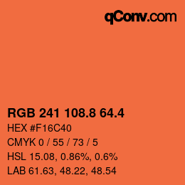 カラーコード: RGB 241 108.8 64.4 | qconv.com