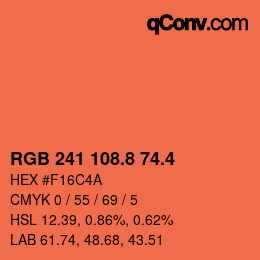 カラーコード: RGB 241 108.8 74.4 | qconv.com