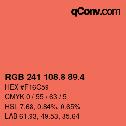 カラーコード: RGB 241 108.8 89.4 | qconv.com
