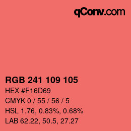 Color code: RGB 241 109 105 | qconv.com