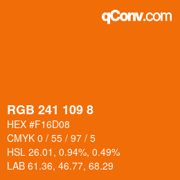 Color code: RGB 241 109 8 | qconv.com