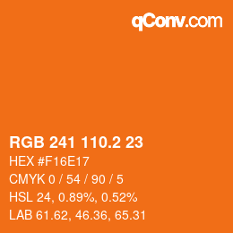 カラーコード: RGB 241 110.2 23 | qconv.com