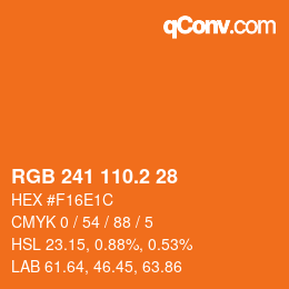 カラーコード: RGB 241 110.2 28 | qconv.com