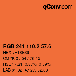 カラーコード: RGB 241 110.2 57.6 | qconv.com