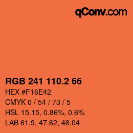 カラーコード: RGB 241 110.2 66 | qconv.com