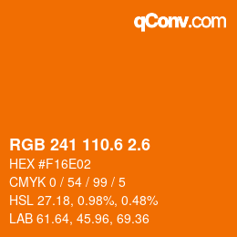 カラーコード: RGB 241 110.6 2.6 | qconv.com