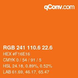 カラーコード: RGB 241 110.6 22.6 | qconv.com