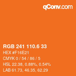 カラーコード: RGB 241 110.6 33 | qconv.com