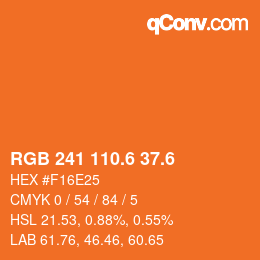 カラーコード: RGB 241 110.6 37.6 | qconv.com