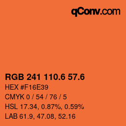 カラーコード: RGB 241 110.6 57.6 | qconv.com