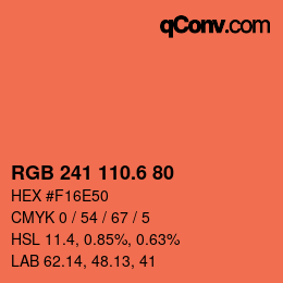 カラーコード: RGB 241 110.6 80 | qconv.com
