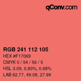 Color code: RGB 241 112 105 | qconv.com