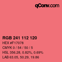 Color code: RGB 241 112 120 | qconv.com