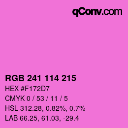カラーコード: RGB 241 114 215 | qconv.com