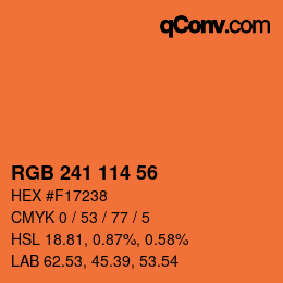 Color code: RGB 241 114 56 | qconv.com