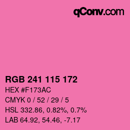 Color code: RGB 241 115 172 | qconv.com