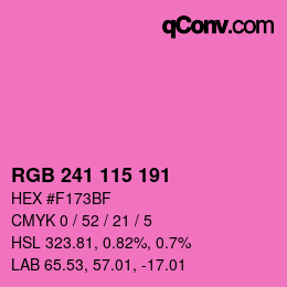 Color code: RGB 241 115 191 | qconv.com