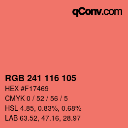カラーコード: RGB 241 116 105 | qconv.com
