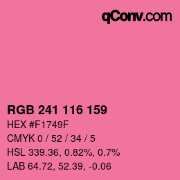 Color code: RGB 241 116 159 | qconv.com