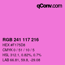 颜色代码: RGB 241 117 216 | qconv.com