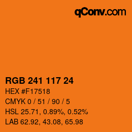 カラーコード: RGB 241 117 24 | qconv.com