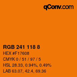 カラーコード: RGB 241 118 8 | qconv.com