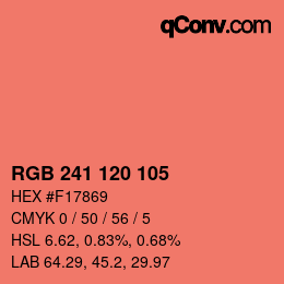 カラーコード: RGB 241 120 105 | qconv.com