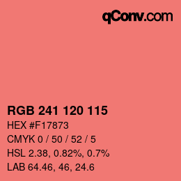 カラーコード: RGB 241 120 115 | qconv.com
