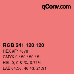 Farbcode: RGB 241 120 120 | qconv.com