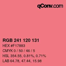 カラーコード: RGB 241 120 131 | qconv.com