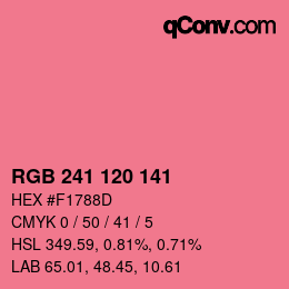 Color code: RGB 241 120 141 | qconv.com