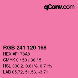 Color code: RGB 241 120 168 | qconv.com