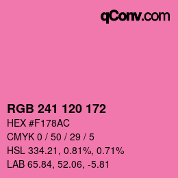 Color code: RGB 241 120 172 | qconv.com