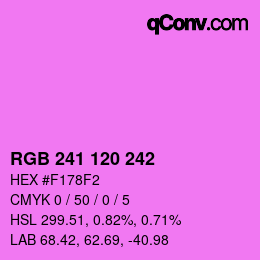颜色代码: RGB 241 120 242 | qconv.com