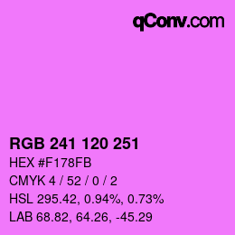 Color code: RGB 241 120 251 | qconv.com