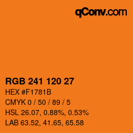 カラーコード: RGB 241 120 27 | qconv.com