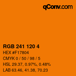 颜色代码: RGB 241 120 4 | qconv.com