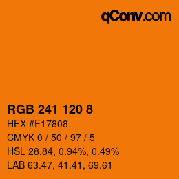 カラーコード: RGB 241 120 8 | qconv.com