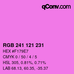 Código de color: RGB 241 121 231 | qconv.com