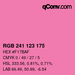 Color code: RGB 241 123 175 | qconv.com