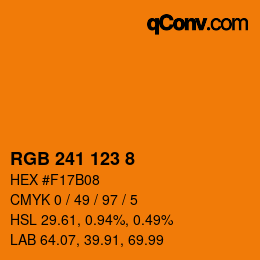 カラーコード: RGB 241 123 8 | qconv.com