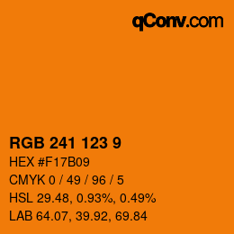 颜色代码: RGB 241 123 9 | qconv.com