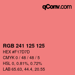 Color code: RGB 241 125 125 | qconv.com