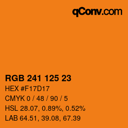 Color code: RGB 241 125 23 | qconv.com