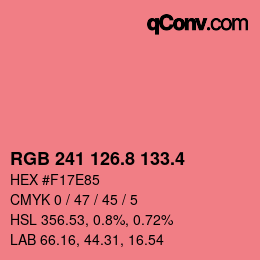 カラーコード: RGB 241 126.8 133.4 | qconv.com