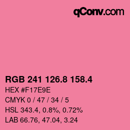 カラーコード: RGB 241 126.8 158.4 | qconv.com