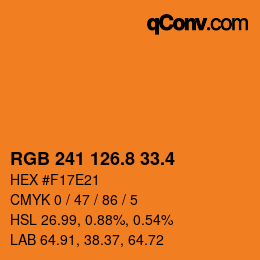 カラーコード: RGB 241 126.8 33.4 | qconv.com