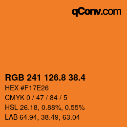カラーコード: RGB 241 126.8 38.4 | qconv.com